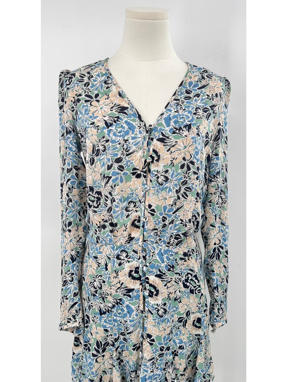 Veronica Beard Riggins Floral Silk Mini Dress Flounce Hem 6